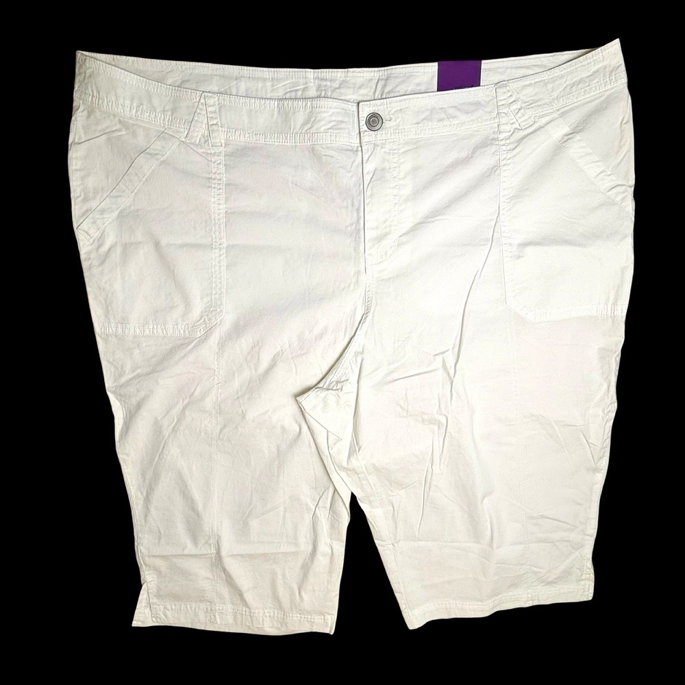 Lane Bryant Women 28 Pedal Pusher Pant‎ White Mid Calf New With Tags READ